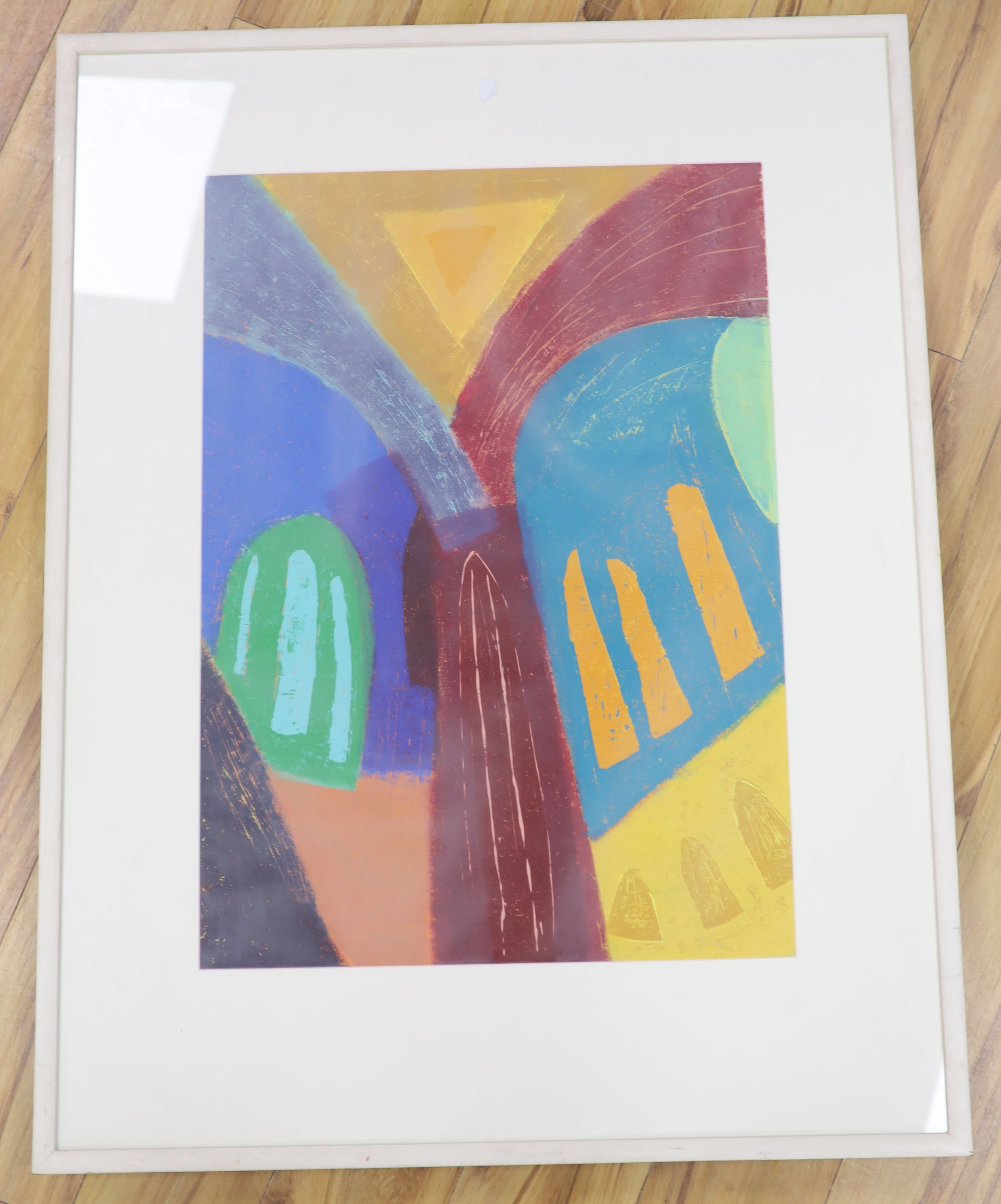 Sarah Thomson, woodcut, 'Senigallia II' 1992, 4/6, label verso, 77 x 55cm